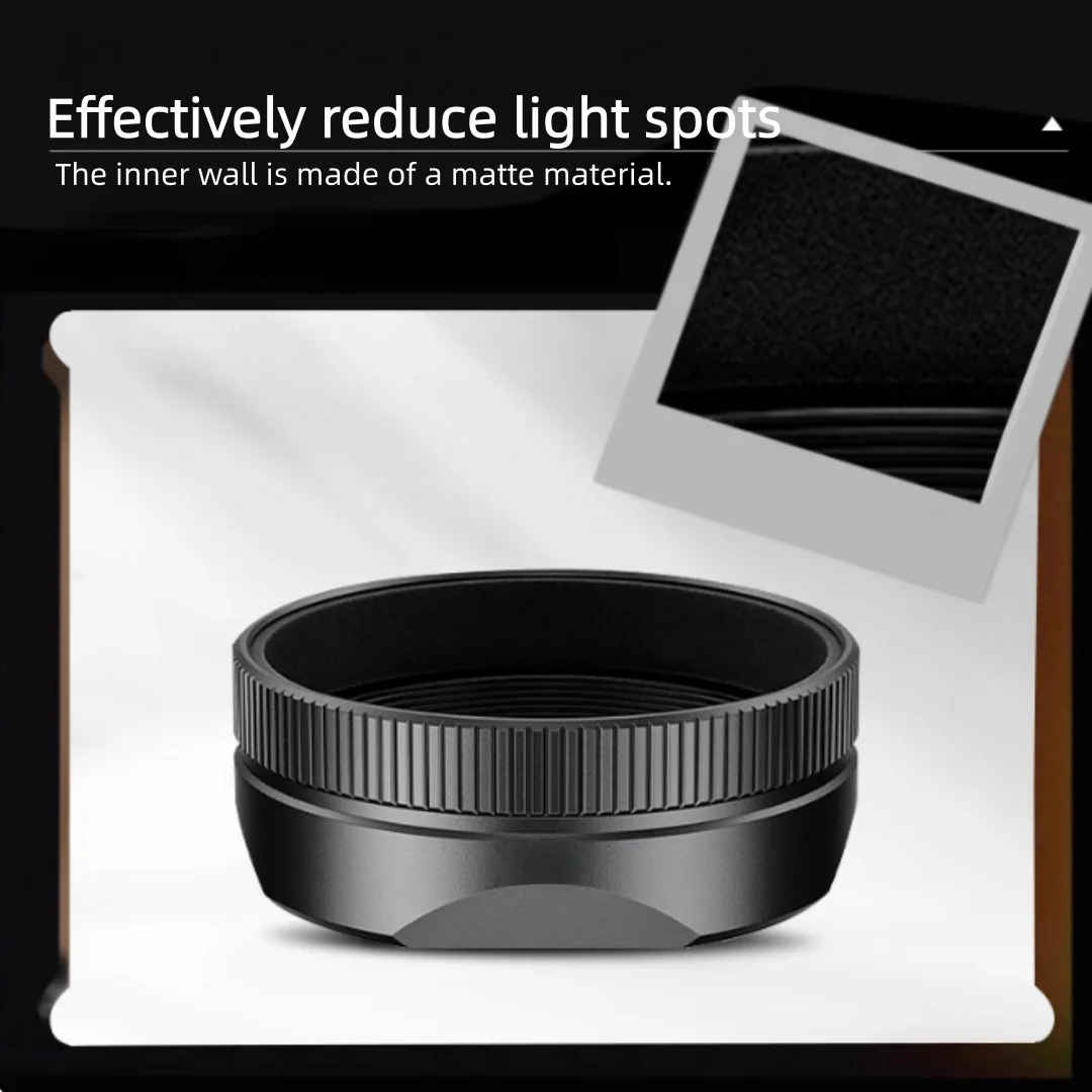 غطاء عدسة الكاميرا لـ Fujifilm X نصف معدني دائري ضوء درع محول مربع الرجعية ظلة غطاء كتلة تقليل الضوء الضالة