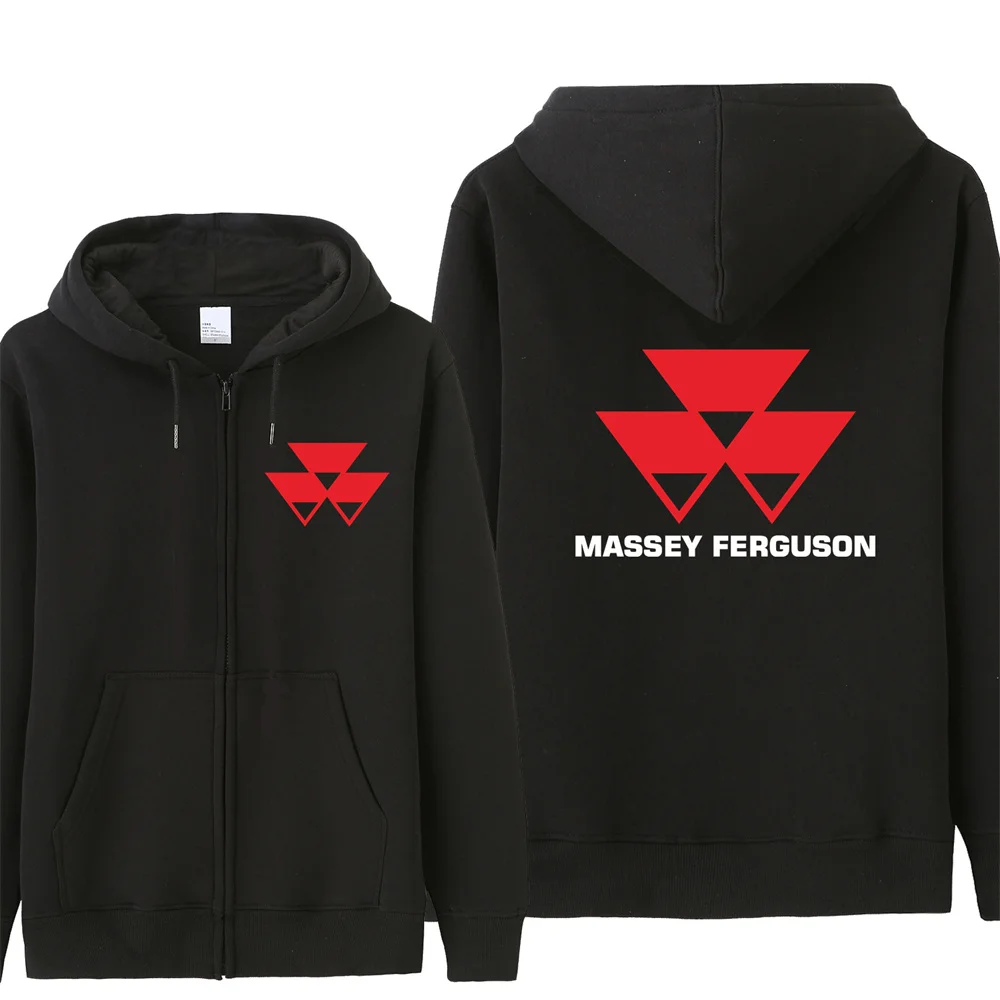 Massey Ferguson Sweatshirts Men Casual Tractor Agriculture Logo Hoodies Fleece Jacket Zipper Tracksuit