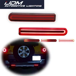 For Toyota FJ Cruiser 2007-2014 Red LED Rear Bumper Reflector Lights Function as Tail/Brake & Rear Fog Light Turn Signal Light