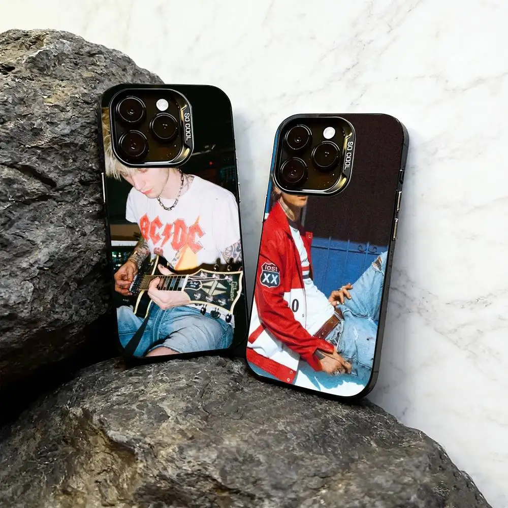 

MGK Phone Case For iPhone 17,16,15,14,13,12,11 Plus,Pro Max,XS,Colorful Silver Black Cover