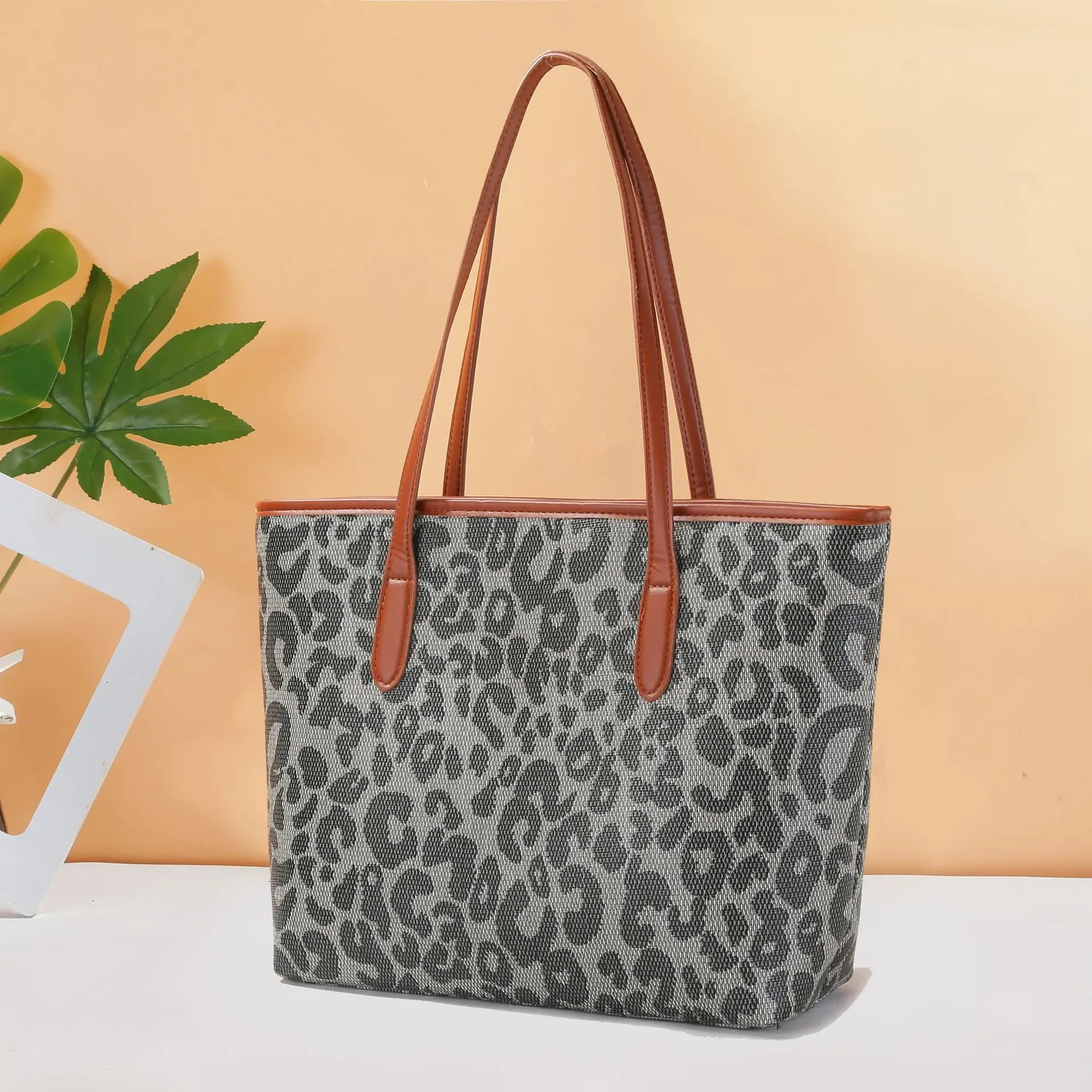 

GOYN модная кожаная сумка-тоут для женщин, леопардовая универсальная большая вместительная сумка через плечо, сумки и кошельки, женские сумки