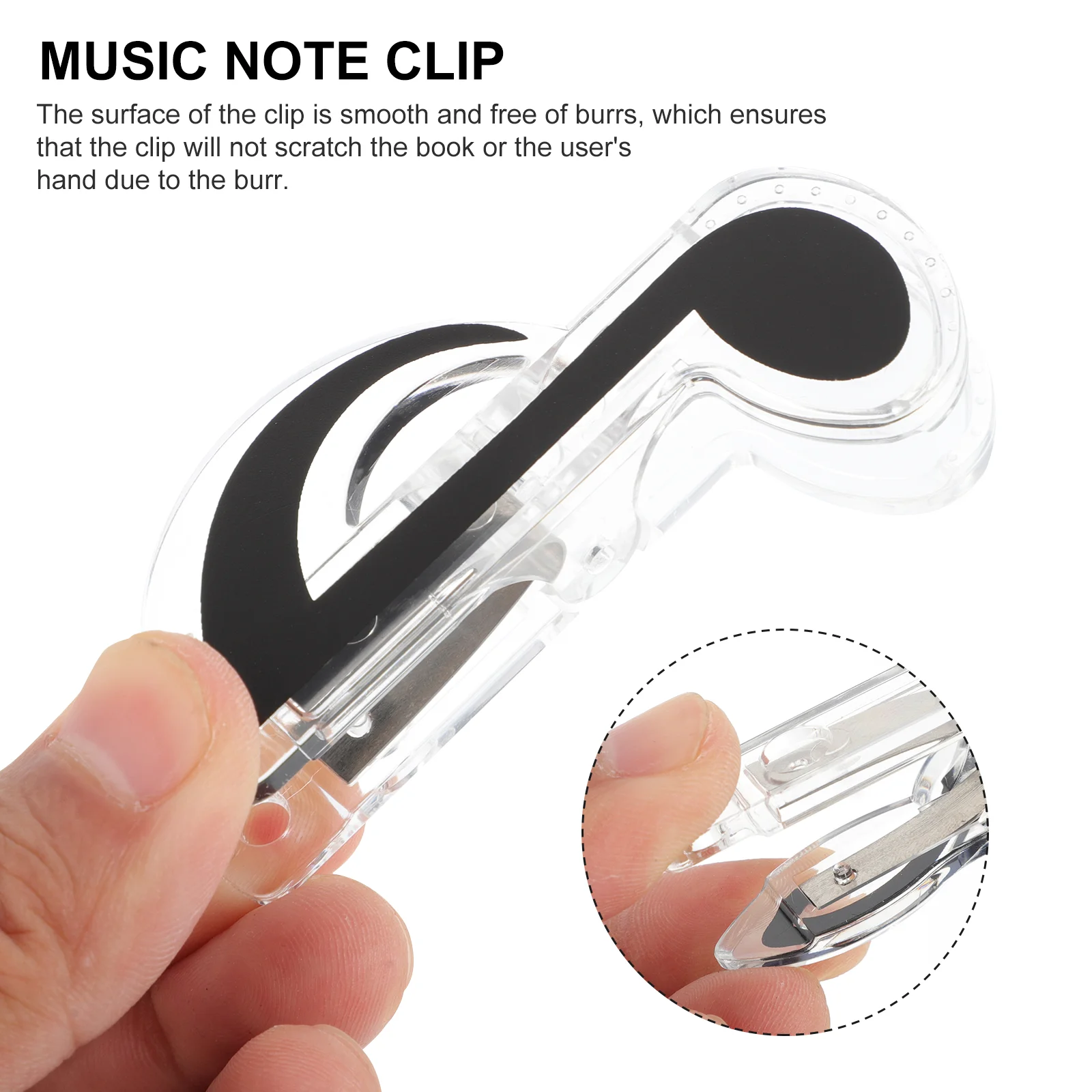 6pcs Creative Music Book Clips Score Clips Sheet Clips Music Note Clips (Black) Creative Sheet Clip Music Book Holder