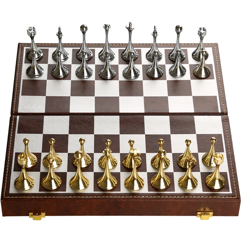 

Chess magnetic folding high-end leather box storage set