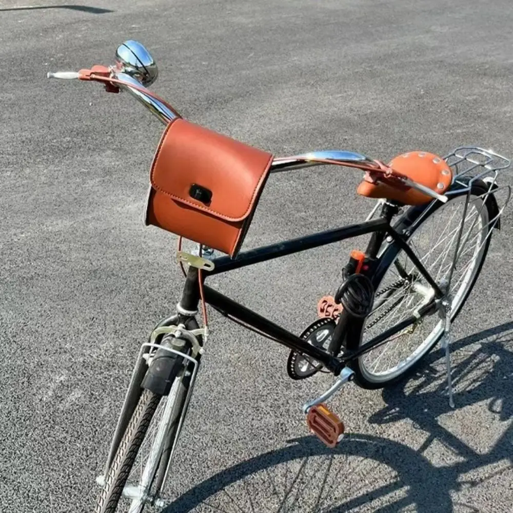 Fashion Mountain Bike Bag Vintage Large Capacity Motorcycle Electric Scooter Bag Durable Waterproof Bicycle Front Bag Scooter