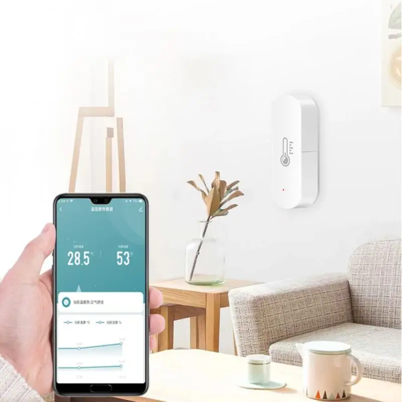 Tuya Wifi/ZigBee Smart Temperature And Humidity Sensor Battery Powered ZigBee Smart Home Security Work With Alexa Google Home