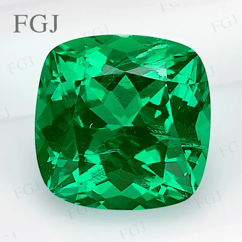 Factory Direct Sale Lab Grown Colombia Emerald Cushion Cut Green Color Gemstone For Jewelry Earrings Selectable AGL Certificate