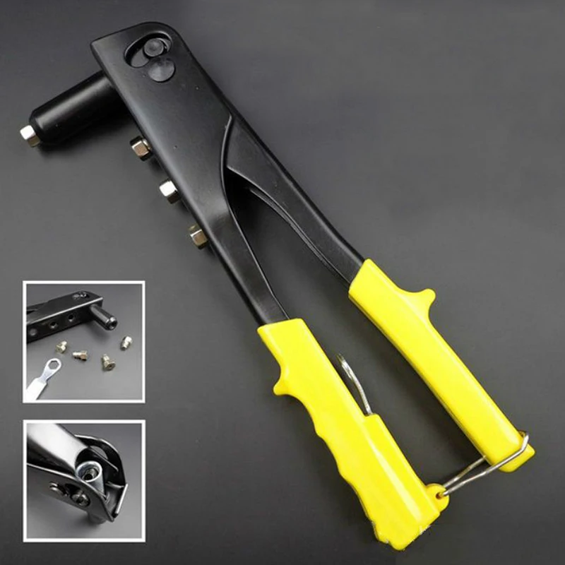 10" Riveter Gun Kit for 2.4/3.2/4.0/4.8mm rivet Hand Tool Set Gutter Repair Heavy Duty
