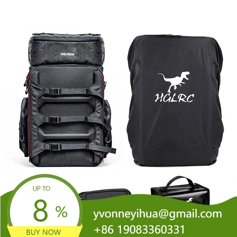 HGLRC 33.5L Waterproof FPV Backpack With Multiple Compartment For Racing Quadcopter Outdoor Field Travel Storage Carry Bag