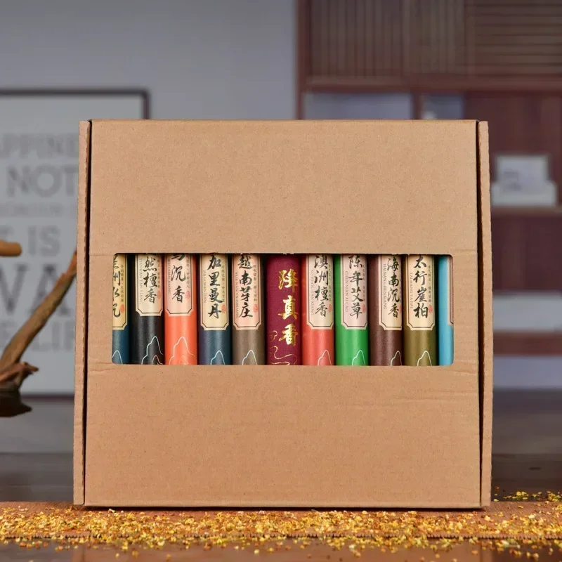 11 Fragrances Available with Gift Box in 20g Cans  Approximately 40pcs/can Natural Linear Sandalwood Stick Incense Long-lasting