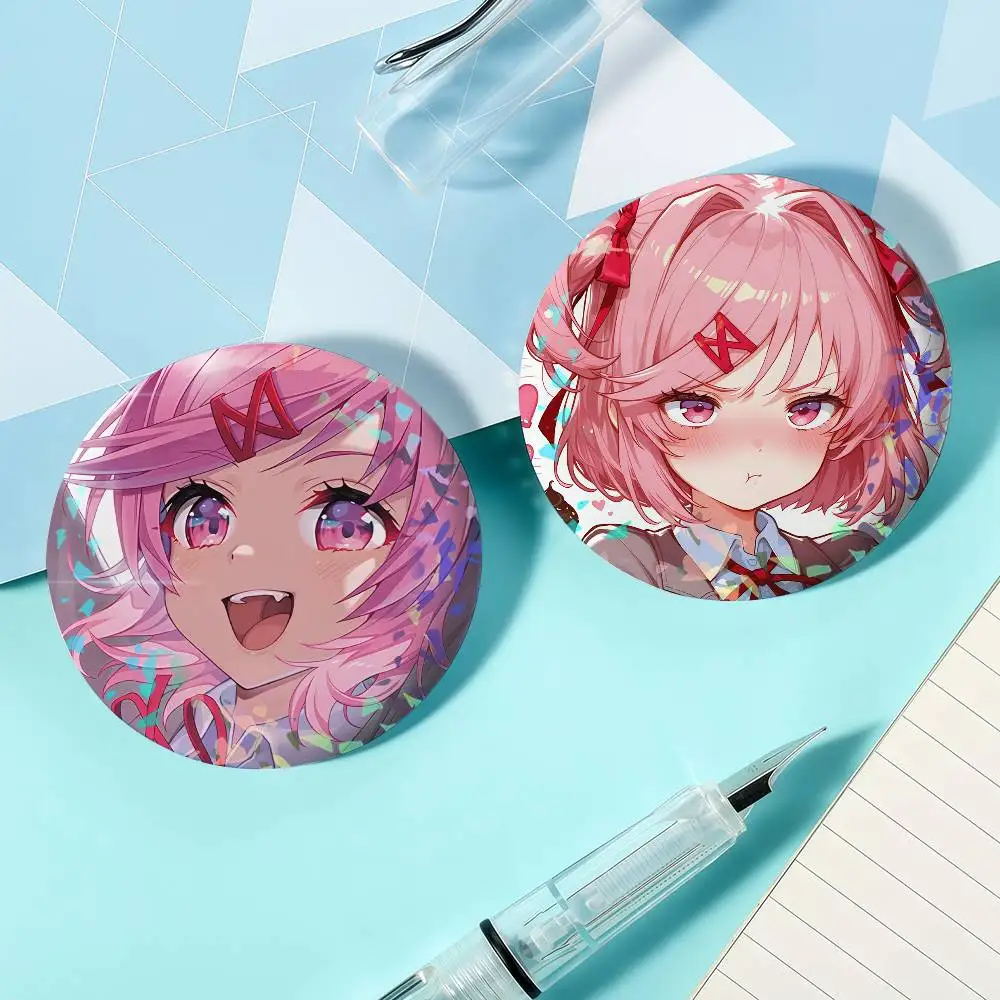 Character Natsuki Anime D-DDLC-S Laser Badge Ensemble Lapel Pins for Backpacks Briefcase Brooch Clothes Gifts