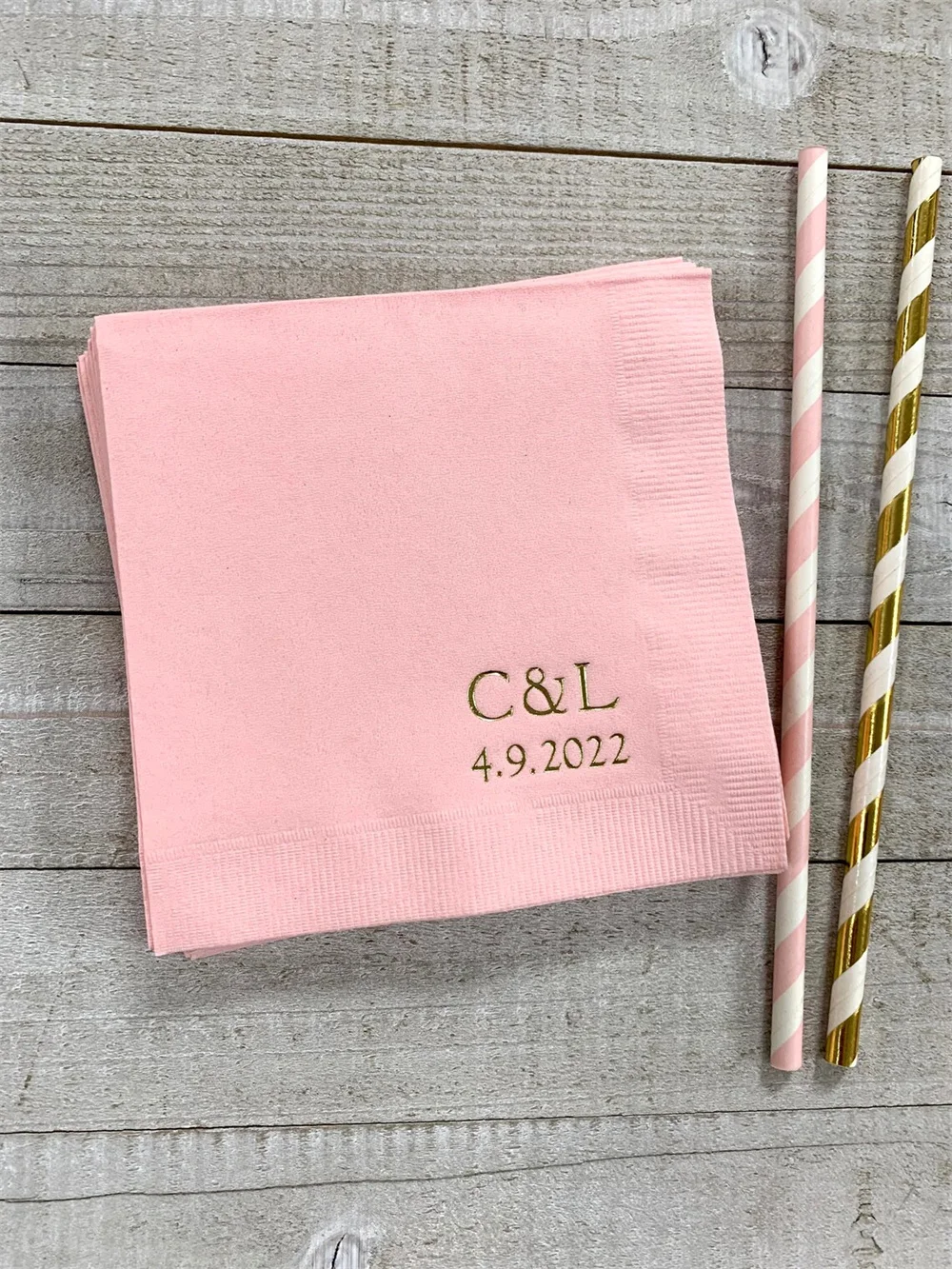 

50PCS Personalized Napkins Personalized Napkins Wedding Personalized Cocktail Beverage Paper Anniversary Party Monogram Custom L