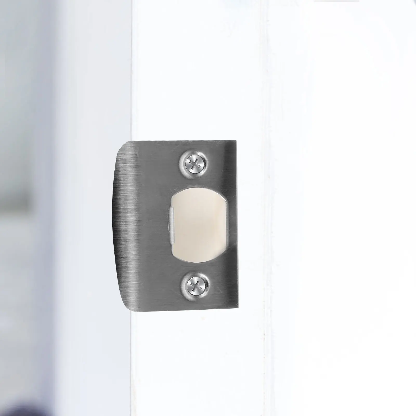 

4 Sets Door Strike Plate Stainless Steel Lock Guide D Type Cover Screws Included Fits Various Doors Home Office Use