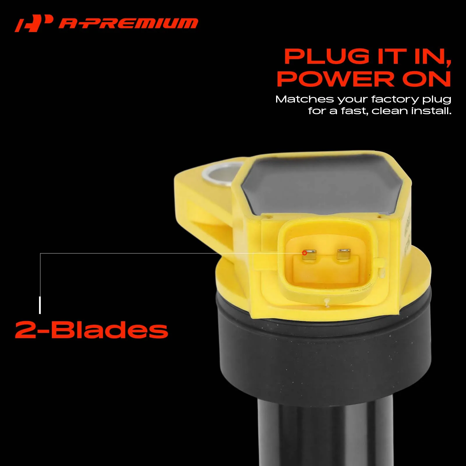 A-Premium 4pcs Yellow Ignition Coils for Hyundai Elantra 2010-2016 Tucson 2014-2020 Kia Soul 2012-2019 Forte 2014-2017 Rondo