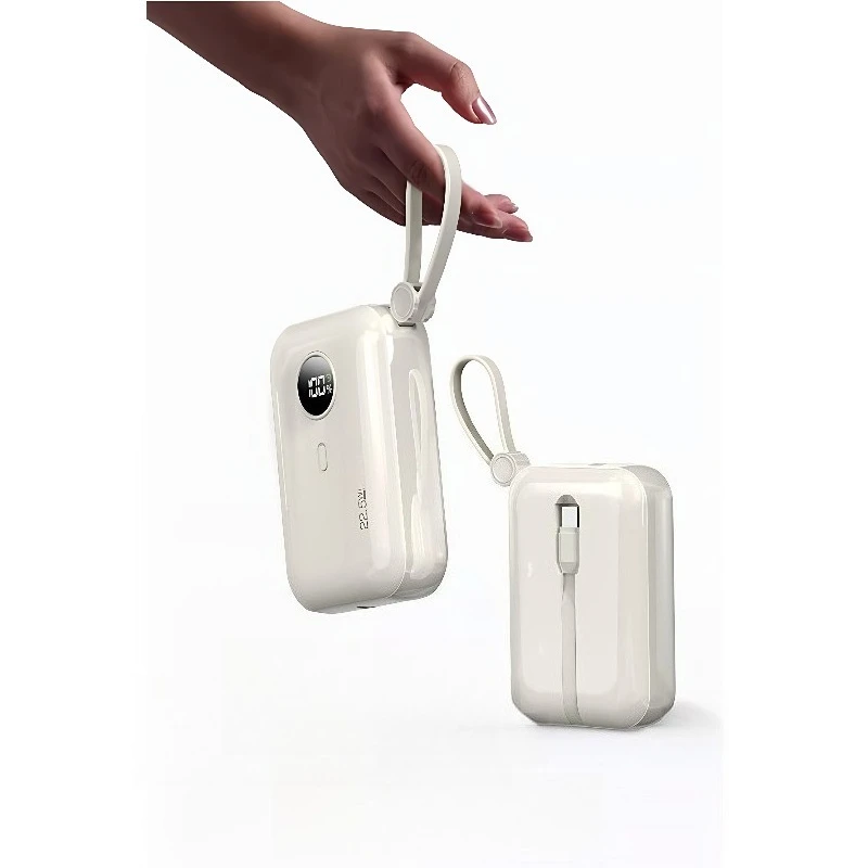 10000mAh Fast - Charging Compact and Portable Power Bank with 3C Certification Built - in Dual Cables for Apple