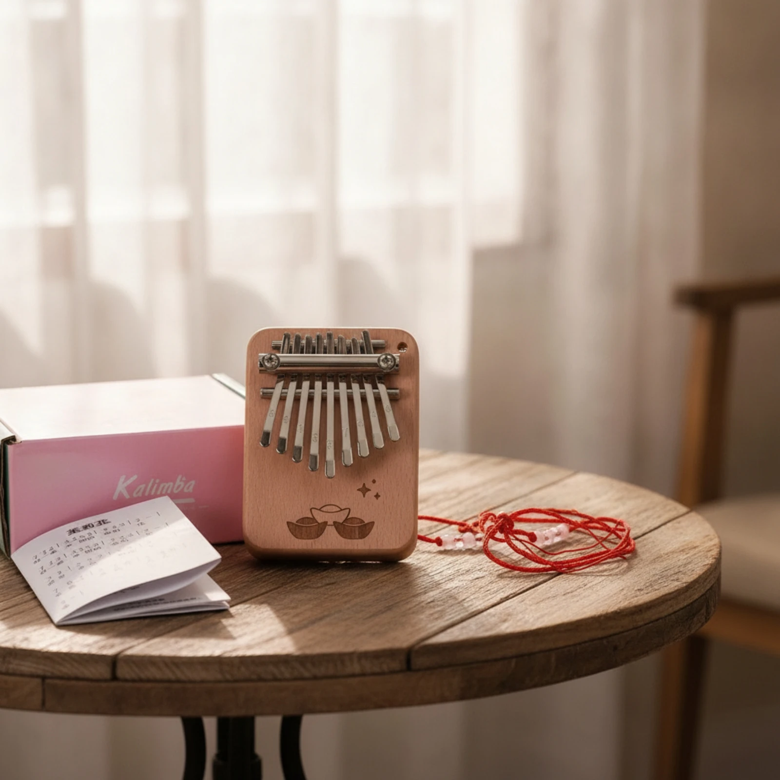 Kalimba Thumb Piano - Mini Kalimba Daumenklavier aus Massivholz mit