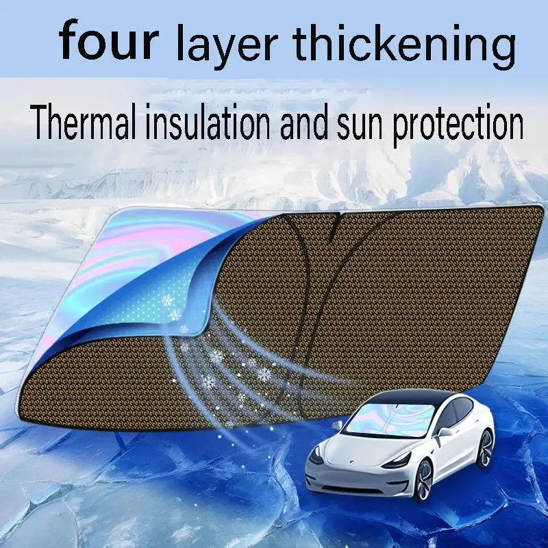 A prata e o pára-sol de prata titanium para o automóvel, dupla camada, engrossaram quatro camadas, pára-sol dianteiro da isolação