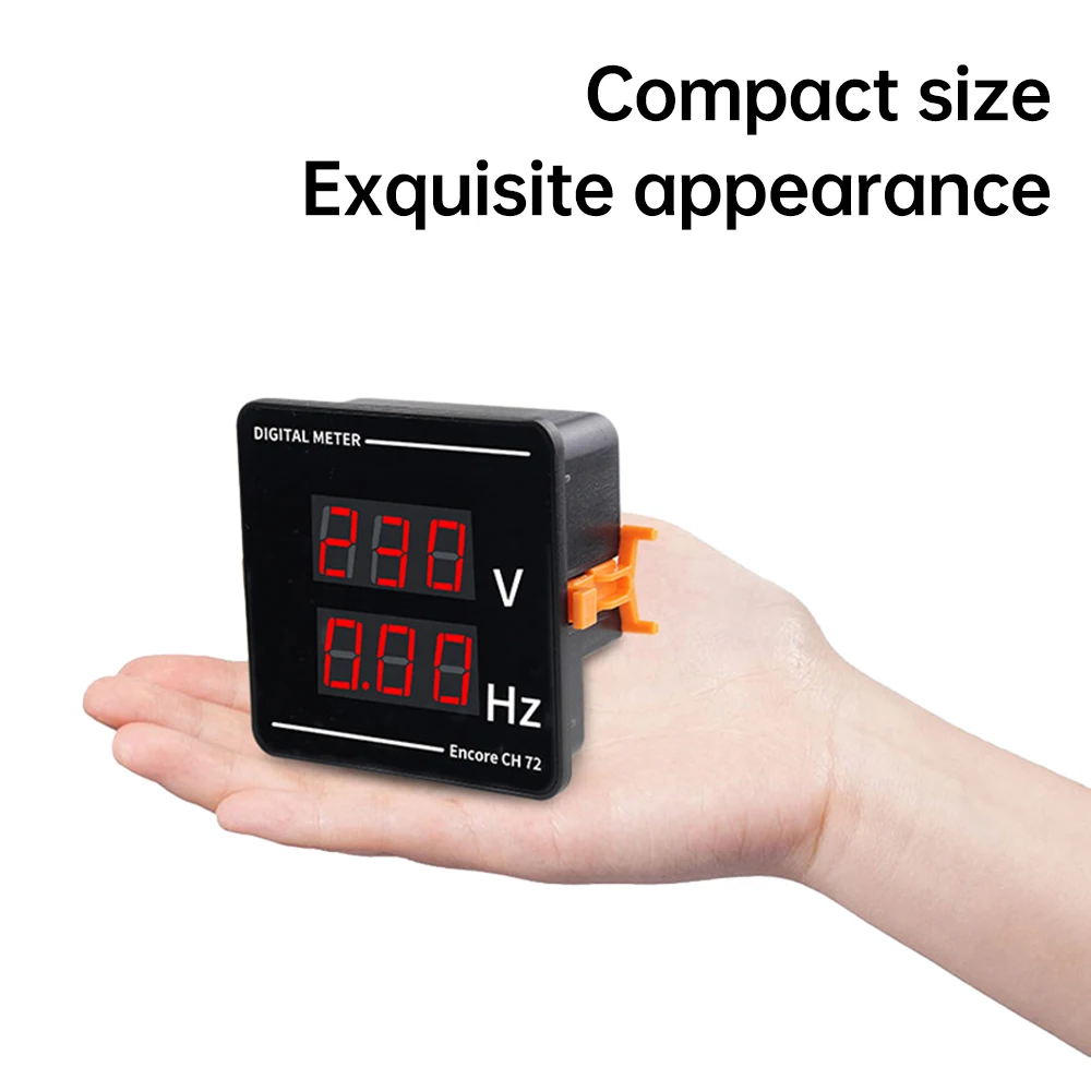 AC 50-500V 10.0-99.9Hz Hertz Digital AC Voltage Power Frequency Combination Meter Embedded Voltmeter 72*72mm