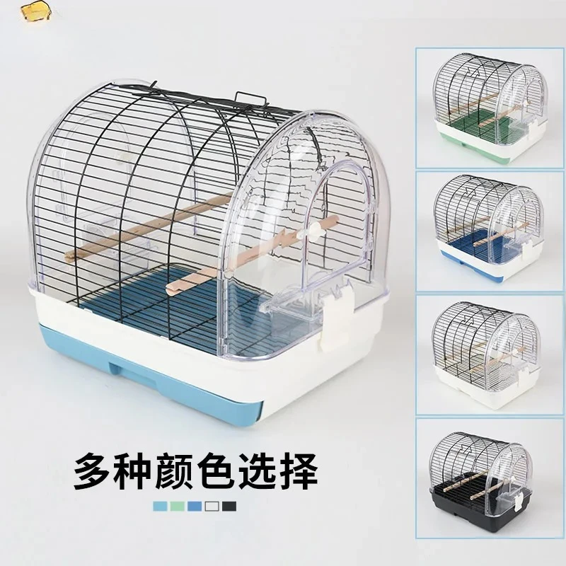 Transparent Acrylic Luxury Villa Style Birdcage Parrot Cage for Budgie Cockatiel Large Size Super Spacious Portable Travel Cage