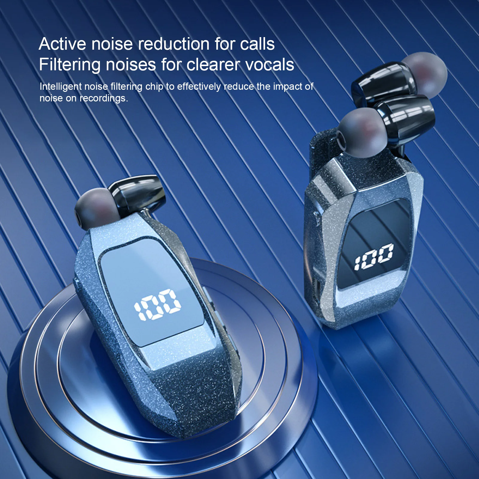 ポータブルイヤホン 首輪クリップタイプ ぴったりフィット Bluetooth ヘッドフォン 快適な装着感 タイプ C 充電 ノイズキャンセリング タブレット用