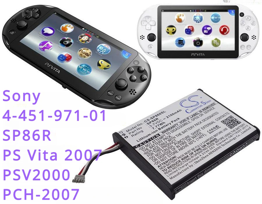 2100mAh Game Console Battery 4-451-971-01, SP86R for Sony PCH-2007, PS Vita 2007, PSV2000