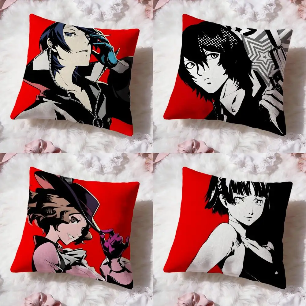 Juego p-Persona 5 Funda de cojín Premium Comfort Reversible Pillow Cove - Diseño dos en uno para cualquier habitación y interior del automóvil
