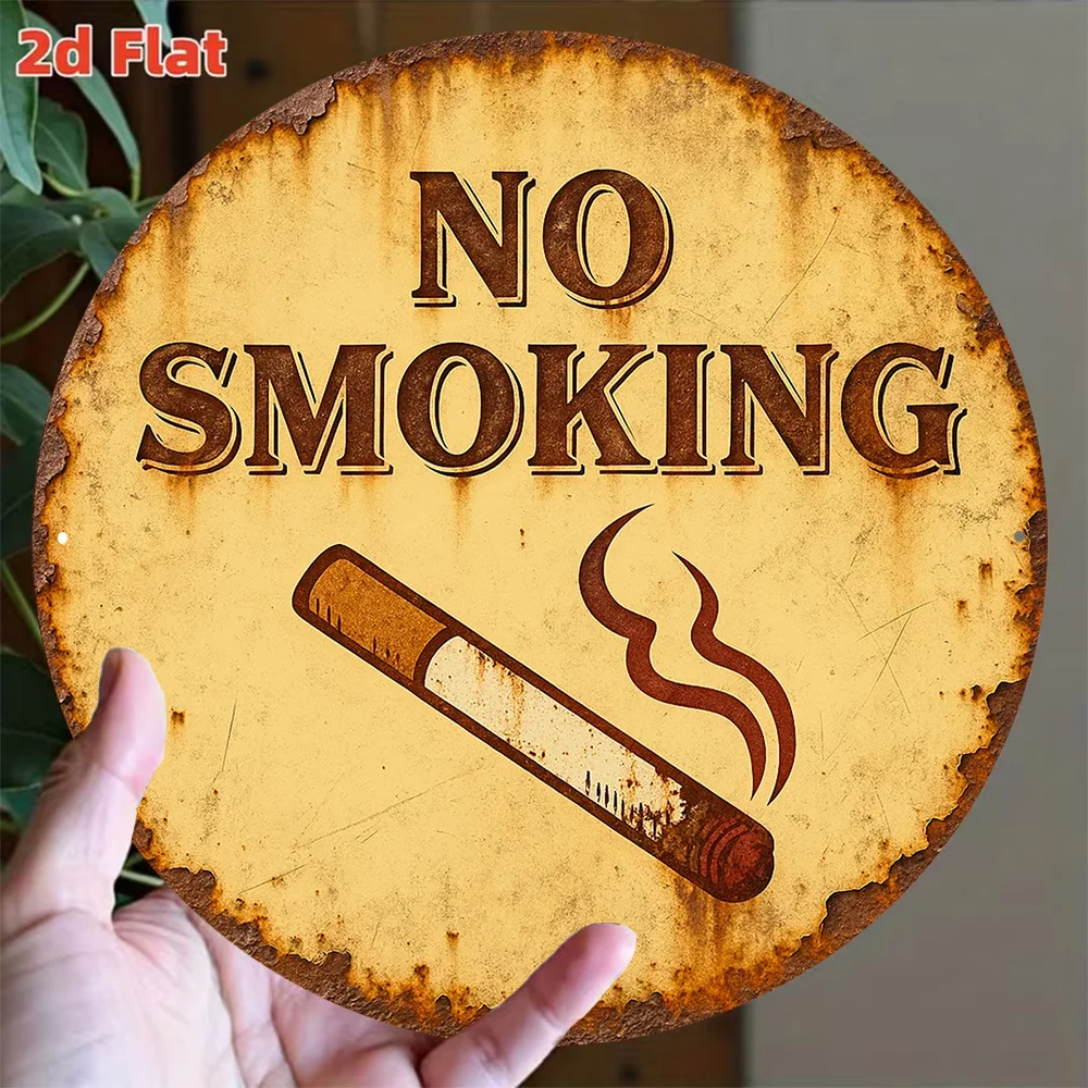 CIFBUY Retro Aluminum Wall Art Waterproof No Smoking Sign for Bar Restaurant Office Cafe Garage Studio Decor
