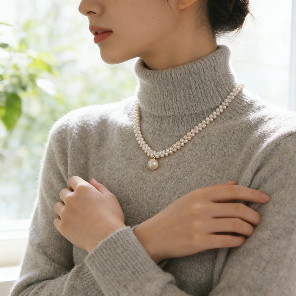 

Оригинальный дизайн, тканое ожерелье из натурального жемчуга для женщин, роскошная нишевая цепочка на шею, модное универсальное колье-чокер на ключицу, ювелирные изделия