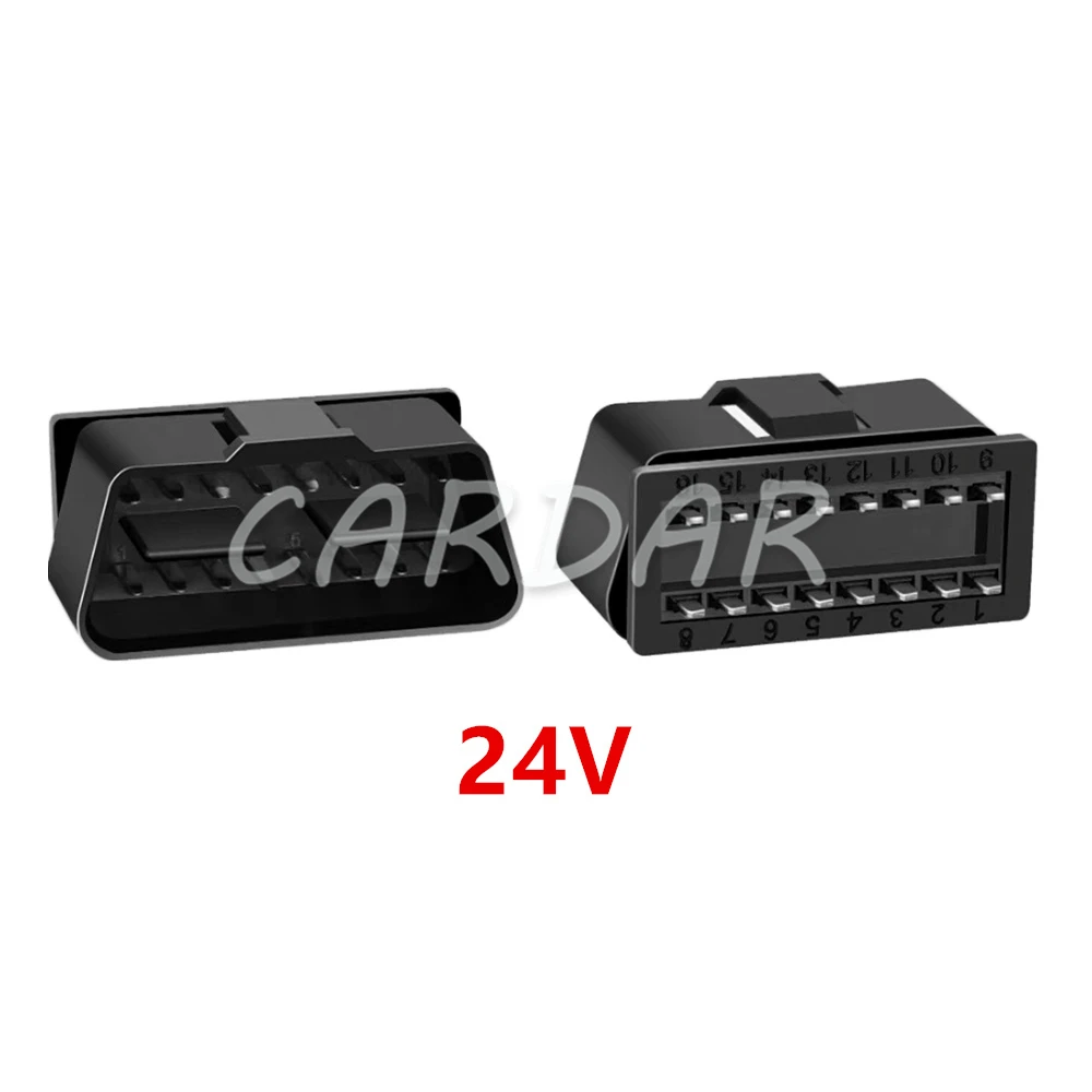 1 Set 16 Pin 12V 24V Car OBD2 Connector 16pin Male Plugs OBD II Diagnostic-tool Cable Connector AC Assembly