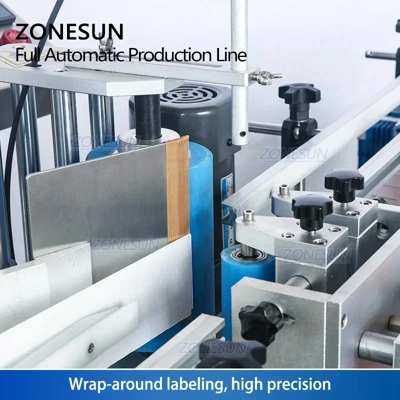 ZONESUN ZS-FAL180P10 Full Automatic Filling Capping Labeling Machine 4 Heads Cosmetic Sticker Labels Packaging Inkjet Printer
