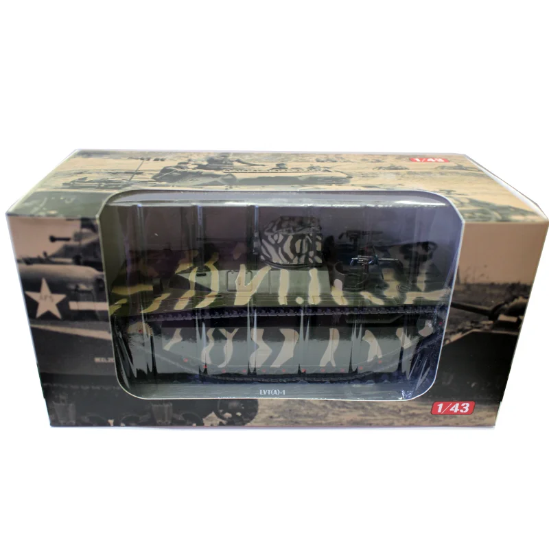 1:43 escala trovão tanque anfíbio lvt (a) peleliu 1944 segunda guerra mundial veículo de assalto modelo de carro brinquedo colecionável presente lembrança