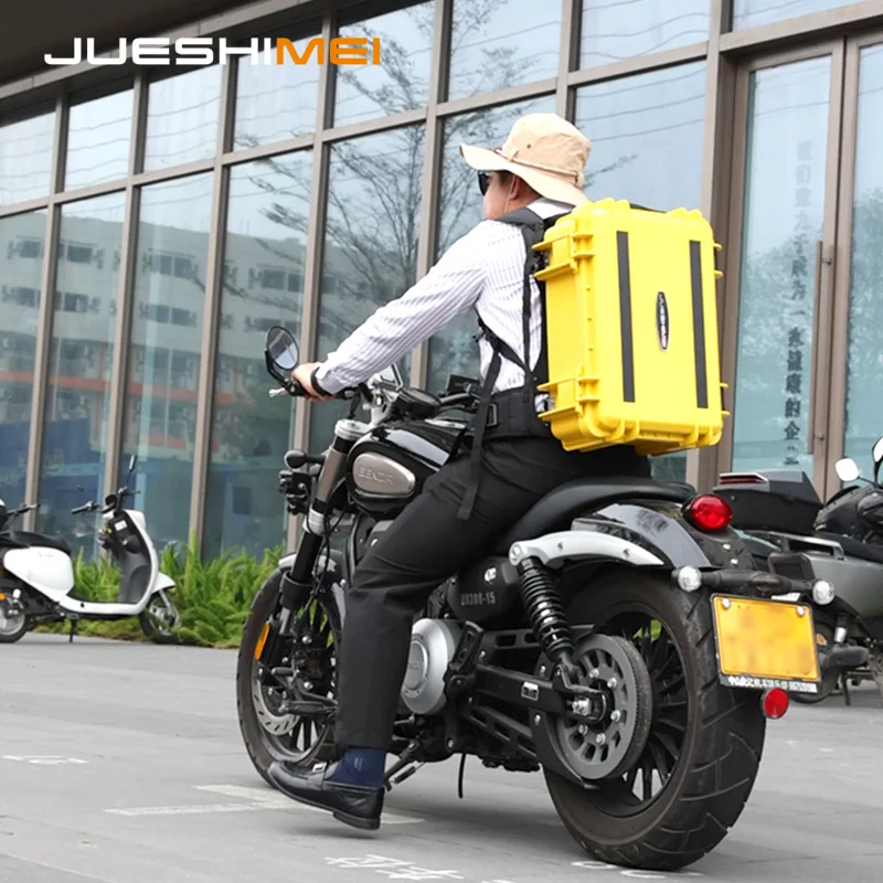 Waterproof Hard Shell Equipment Case Backpack, Portable Tool Box with Padded Shoulder Straps for Camera Gear, Instruments