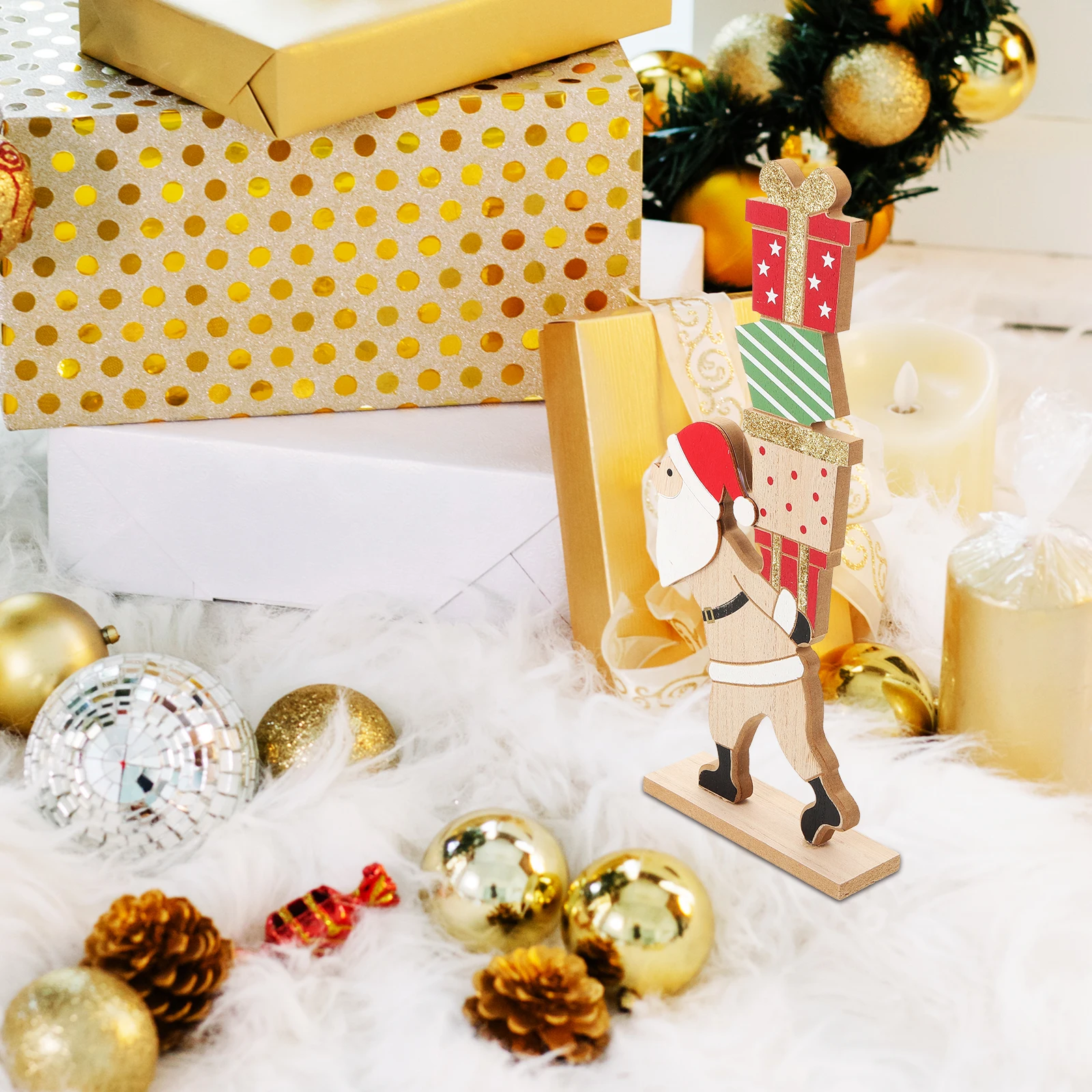 

Wooden Elderly Ornaments Xmas Christmas Decorations Adorns Lovely Desktop Gift Table