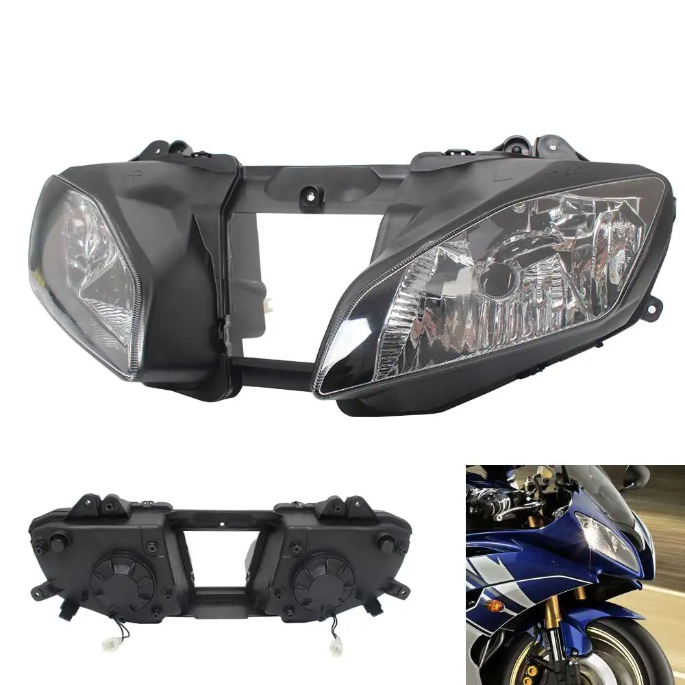 

Headlight Lamp Shell Motorcycle Headlamp Cover Fits For Yamaha Yzfr6 Yzf R6 2008-2015 Headlight Assembly Housing Kit Abs Black