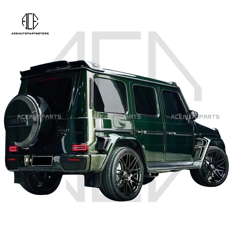 W464 Kit corpo adatto per Mercedes Benz Classe G W464 G63 G550 Materiale PP Paraluce posteriore in fibra di carbonio Stile B 2019-up