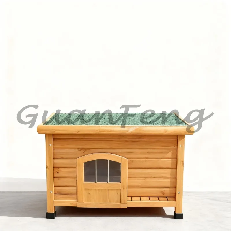 Solid wood pet nest indoor and outdoor dog kennel cage house rainproof dog villa large and small dog