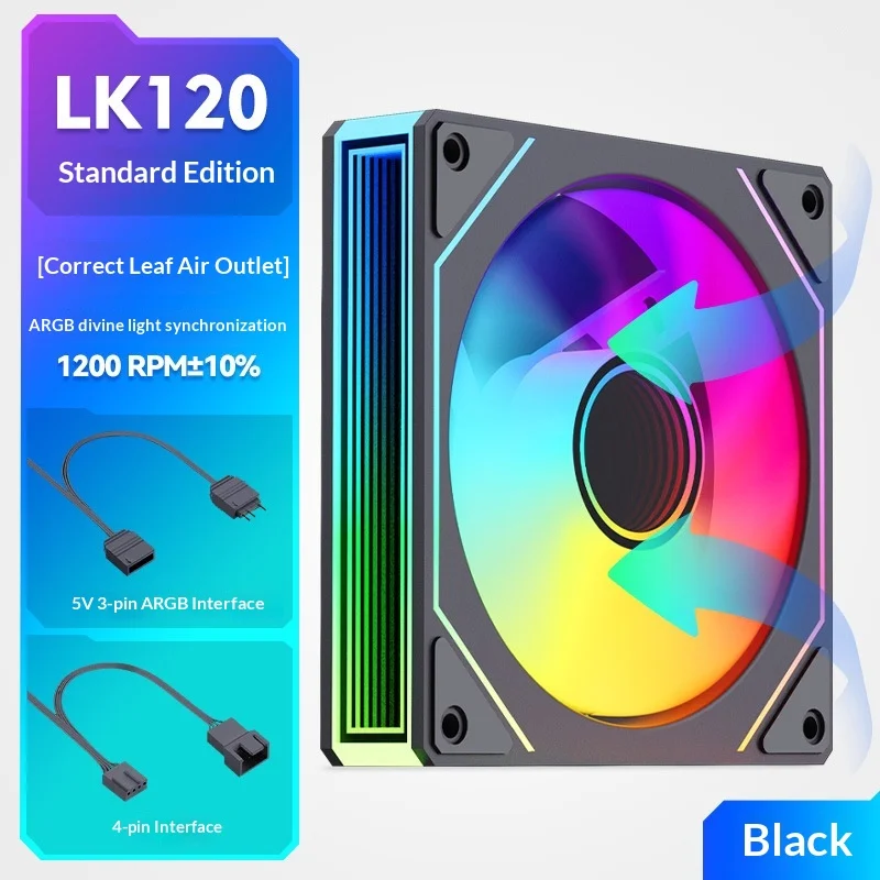 In Stock Iceman Lk120 Mute 12cm Chassis Fan 4-Pin Pwm Computer Cooling Argb Prism 7pro Chassis Fan Pc Case Water Cooling