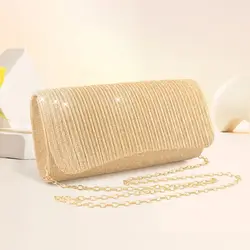 Fashion Women's Handbags Shiny Luxury Crossbody Bag Women Underarm Shoulder Bag Chain Strap Hasp Female Evening Party Clutch Bag