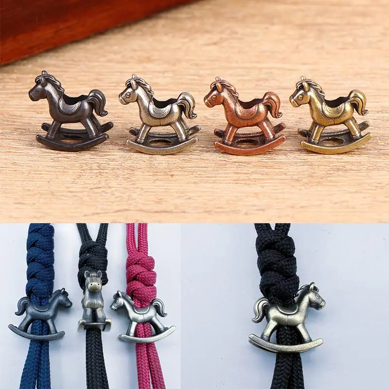 Paracord Lanyard Accessories Rocking Horse Brass Knife Beads For A Stylish Handmade Look - view 4