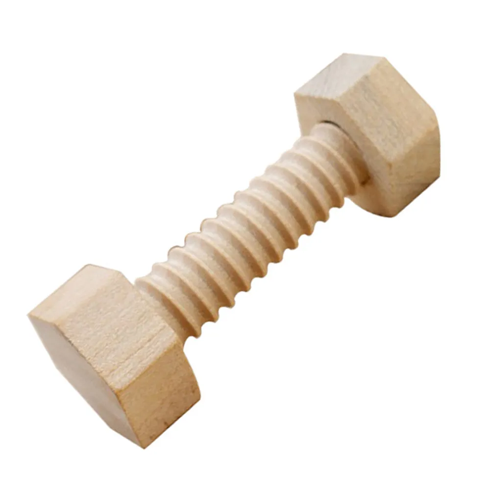 3Pcs Screw Nut Shaped Educational Wooden Ornaments Creative Desktop Decoration Flexible Finger Exercise Detachable Portable