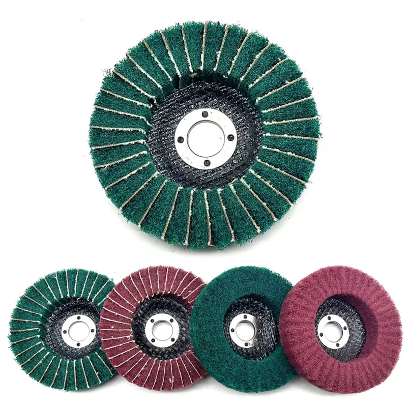 

4 inch 100X16mm Nylon Fiber Flap Polishing Wheel Non-woven Grinding Metal Disc Abrasive Disks for Power-operated Grinders