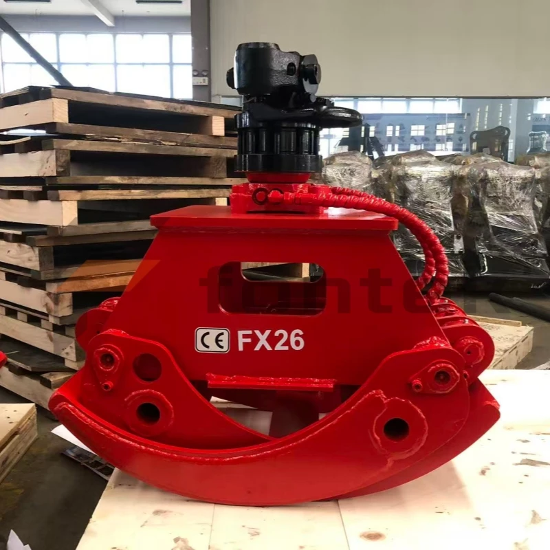 CE Certificate Hydraulic Rotating Wood Grapple For 3-5 Ton Excavator
