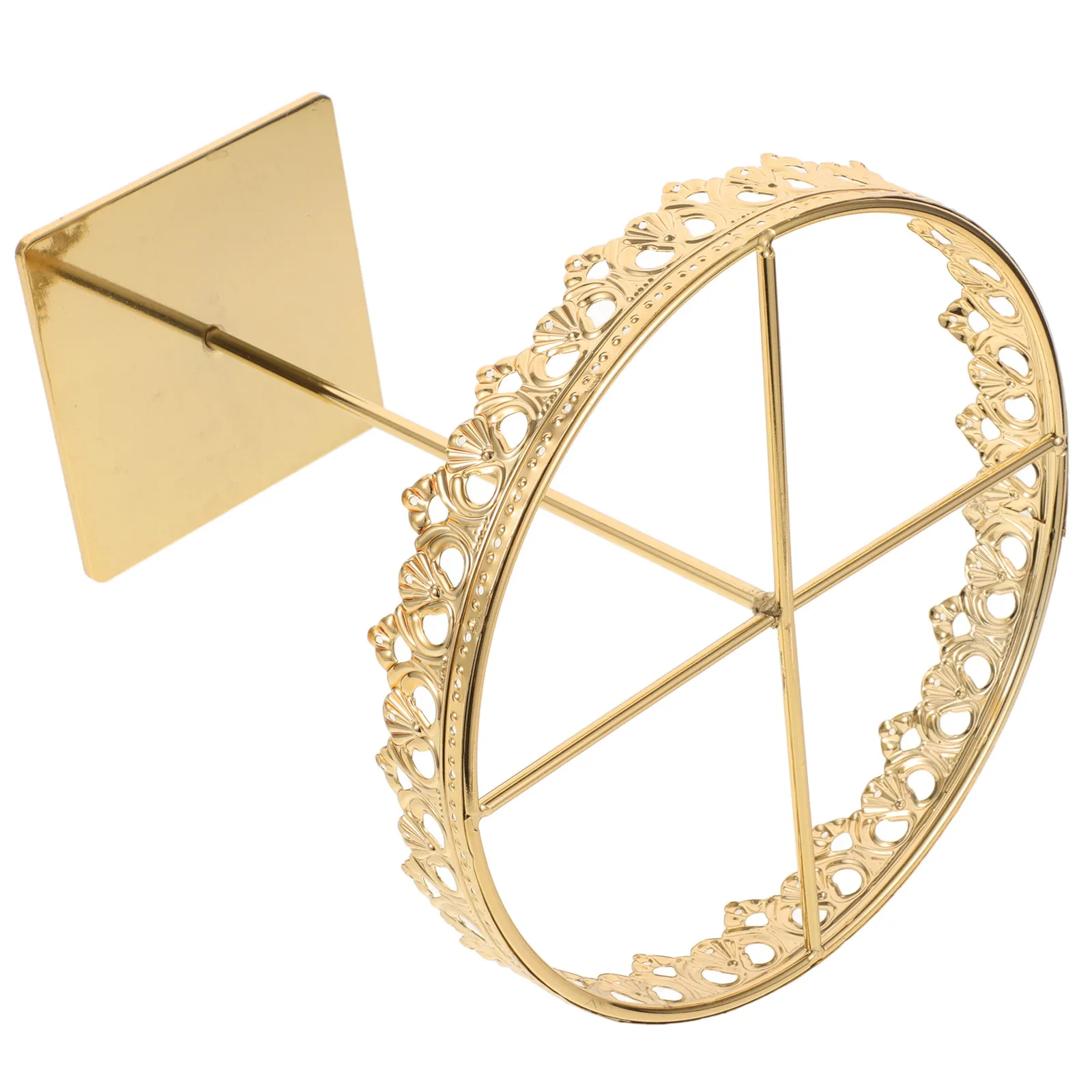 Stainless Steel Crown Jewelry Display Stand Large Circular Earring Necklace Stud Holder Organizer for Home Vanity Retail