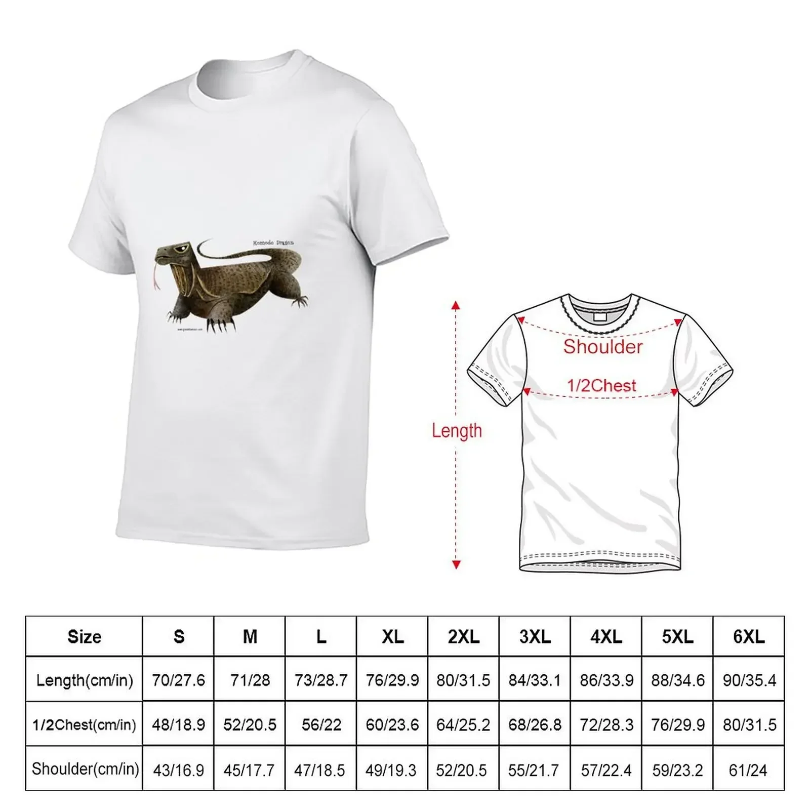 Komodo Dragon Illustration T-Shirt summer tops boys whites mens shirts graphic tee