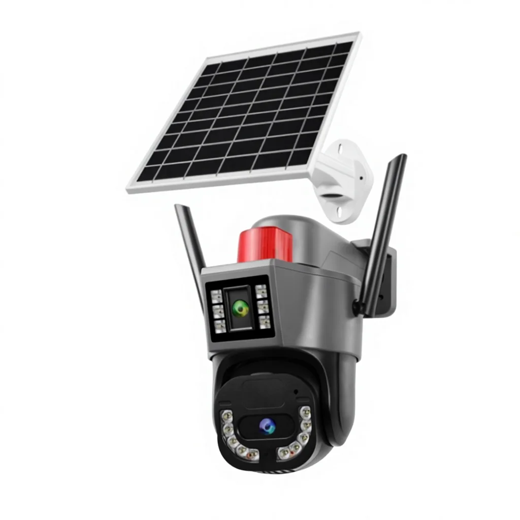 

Solar-Powered 4G 4MP Security Camera Night Vision IP66 Waterproof CMOS Sensor 8000MAH Battery WiFi Cloud Storage Memory Card