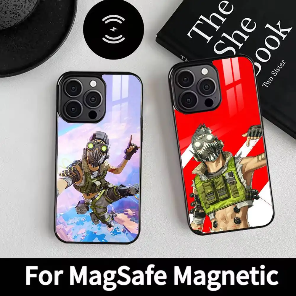 

cool Game Octane Apex Legends Phone Case For iPhone 17 16 15 14 13 12 Pro Max Plus for Magsafe Mirror Wireless Magnetic Cover