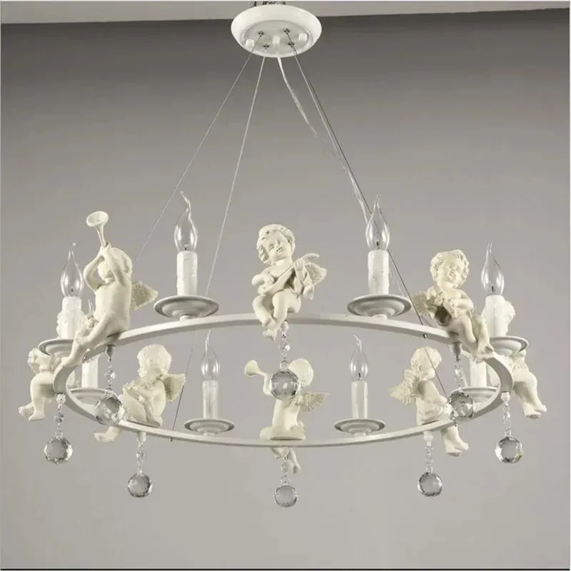 Angel European Resin Ceiling Lamps Led Lamps Living Room Dining Room Crystal Ceiling lamp E14 led lustre light Ceiling Lights