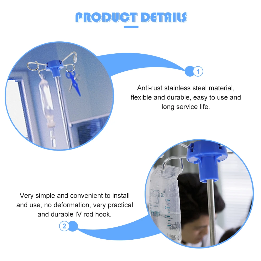

Clinic Infusion Stand Hook Rack Pole Accessories Hanger Medical Steel Bottle