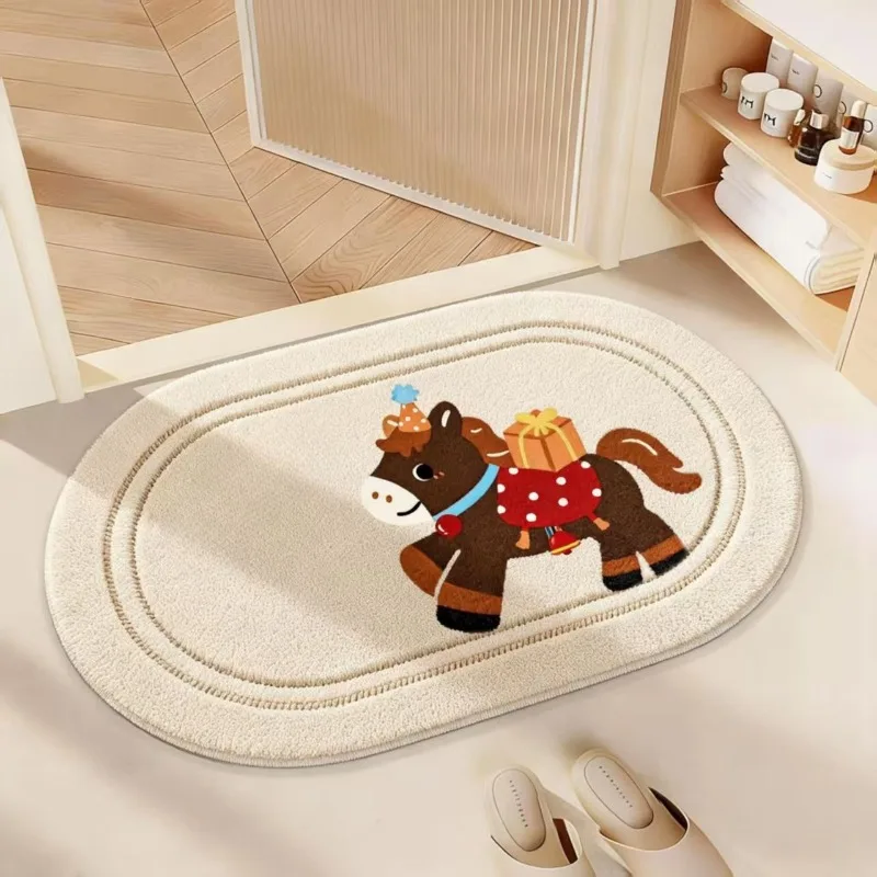 imitation velvet bathroom floor mat toilet toilet toilet door  absorbent foot mat household quick-drying carpet