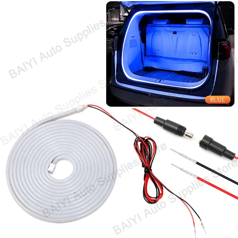 Auto kofferbak led-lichtstrip 200cm/400cm flexibele PVC decoratieve lichtstrip automatische inductie sfeerlamp universeel voor SUV