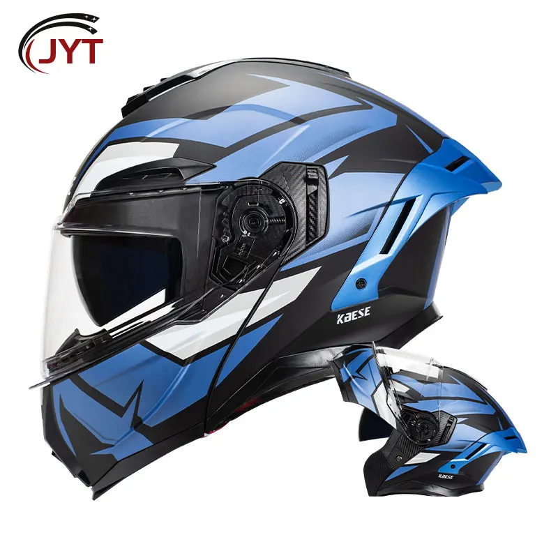 Dual Lens Full Face Motorcycle Helmets DOT Approved Men Women Flip Up Helmet for Moto Pilot Cafe Racer TT&CO Modular Helmet